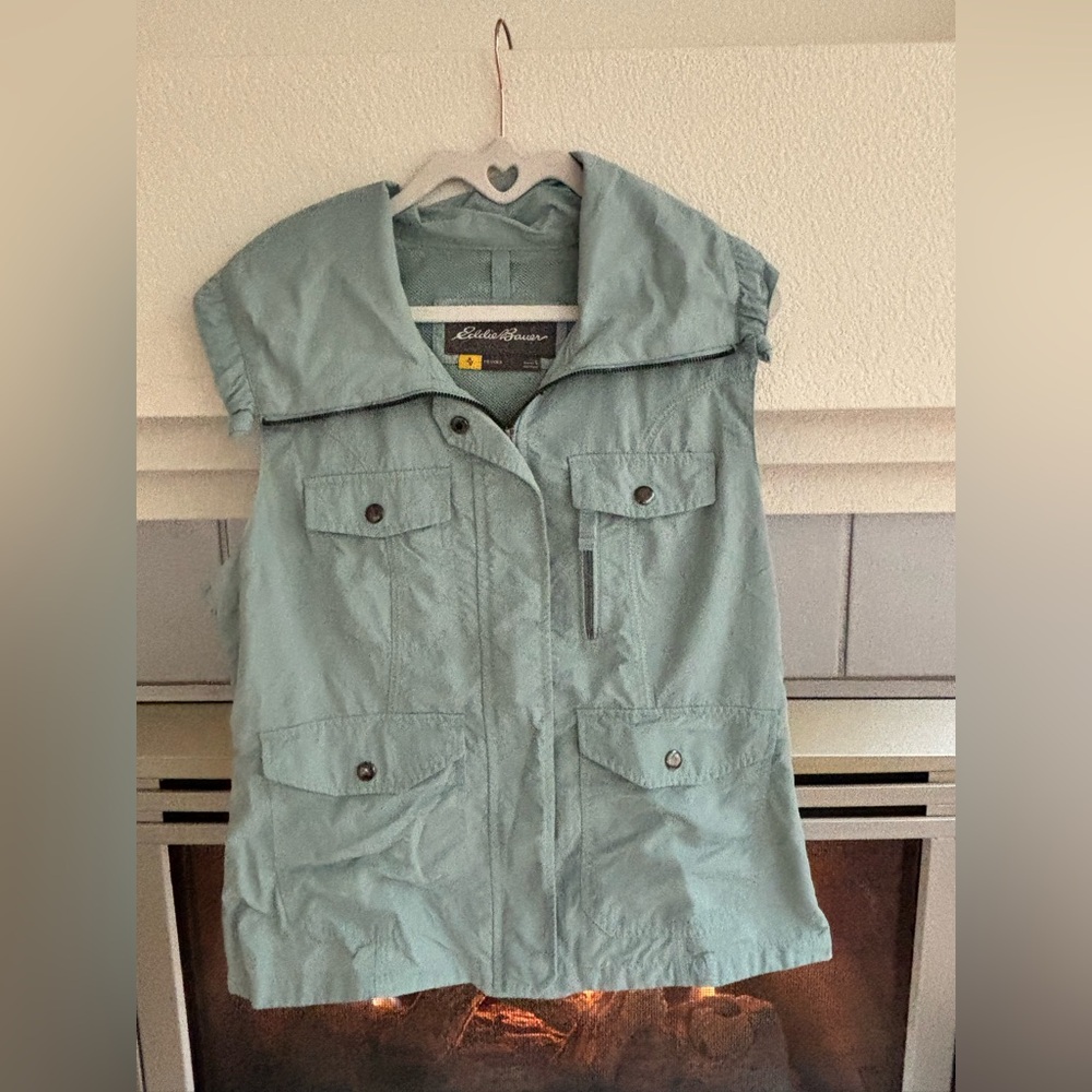 Eddie Bauer Women's Travex Light Seafoam Utility Vest LARGE